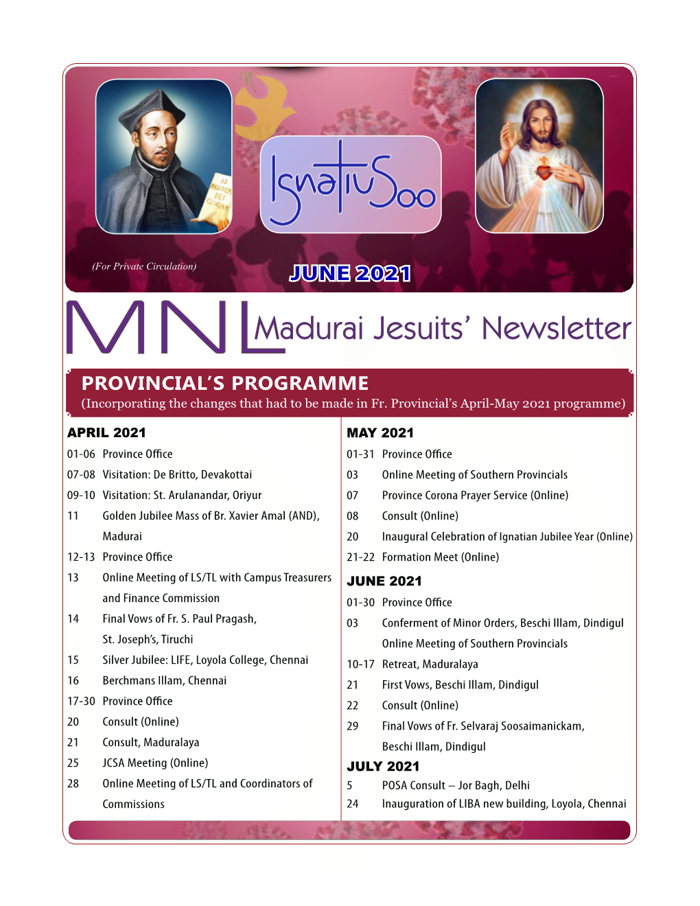 Mnlmadurai Jesuits' Newsletter