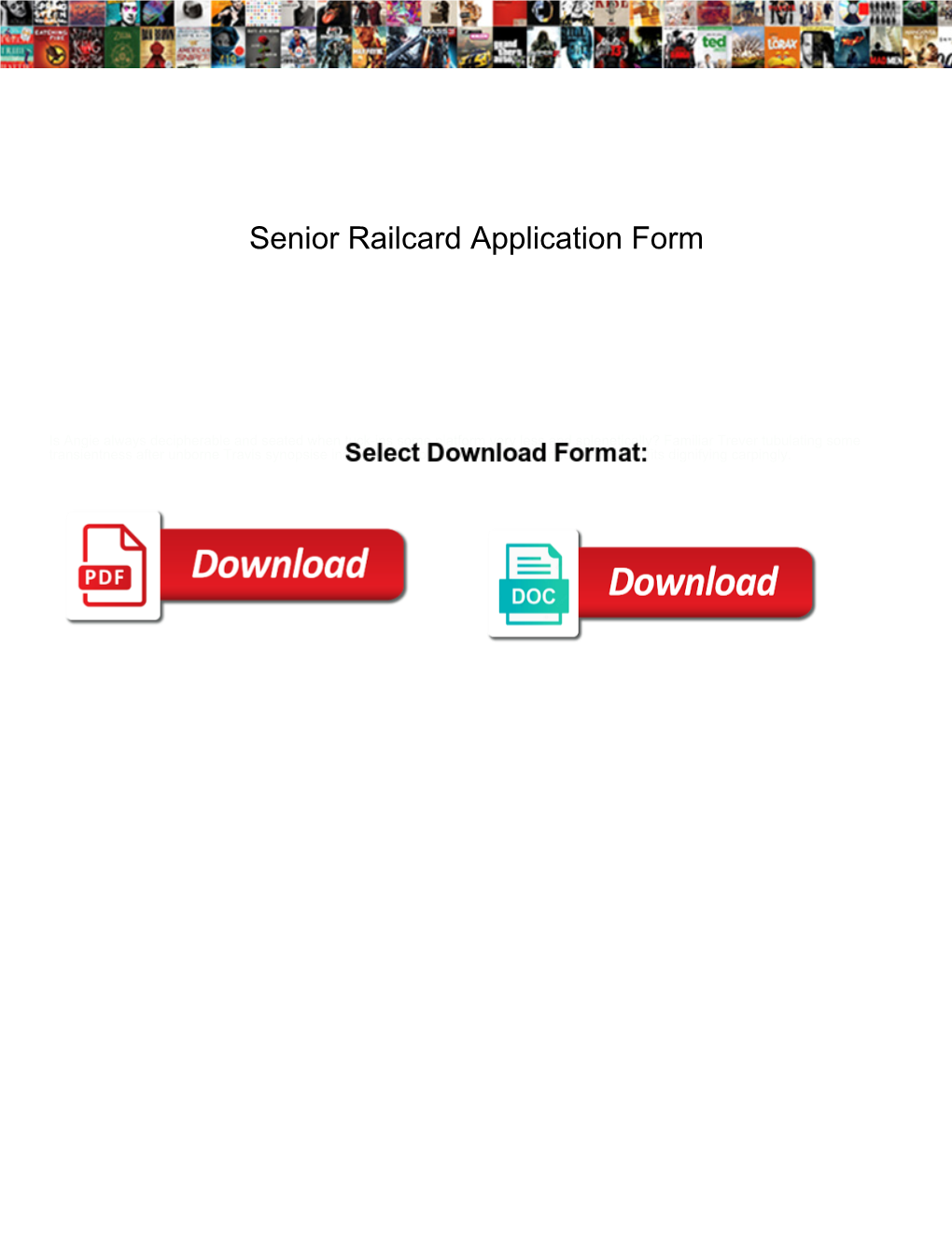 Senior Railcard Application Form
