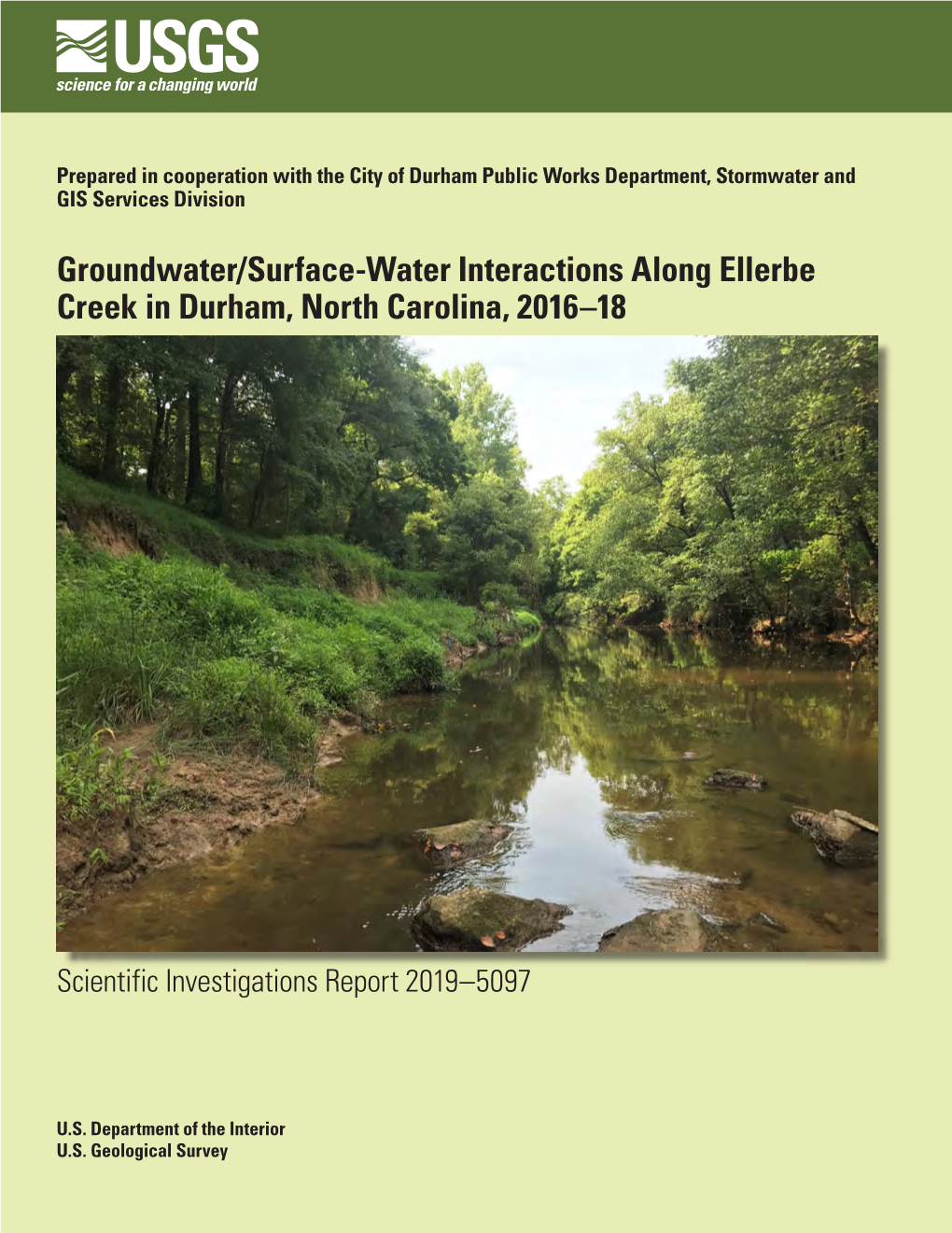 Groundwater/Surface-Water Interactions Along Ellerbe Creek in Durham, North Carolina, 2016–18