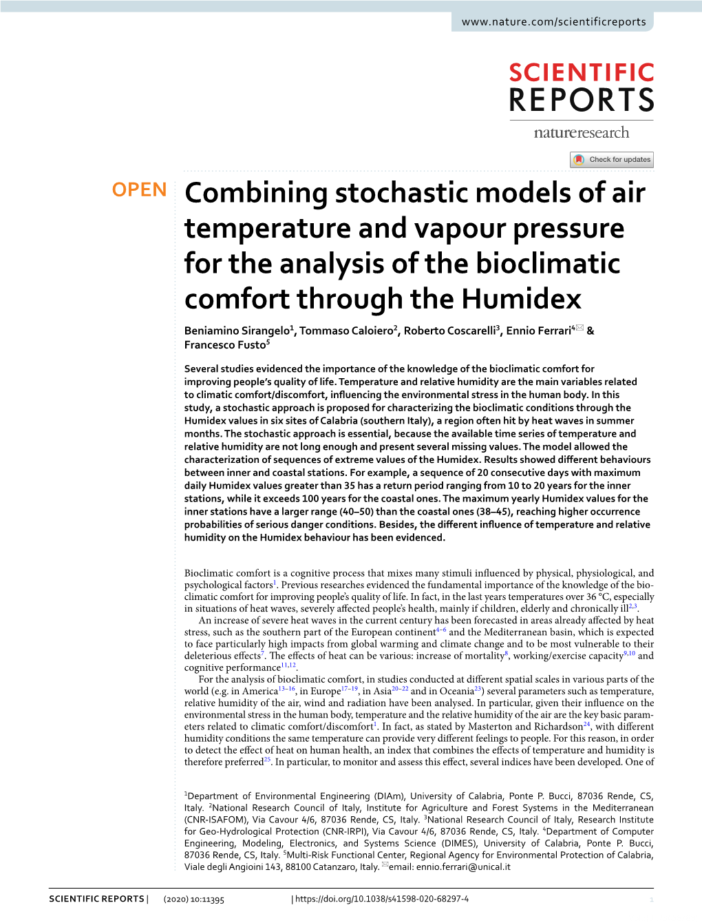 Combining Stochastic Models of Air Temperature and Vapour Pressure