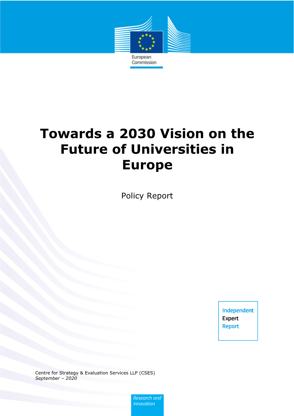 Towards a 2030 Vision on the Future of Universities in Europe