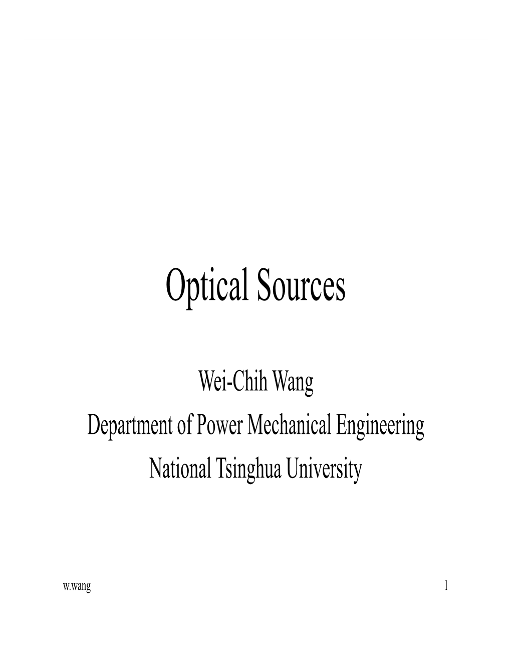 Optical Sources