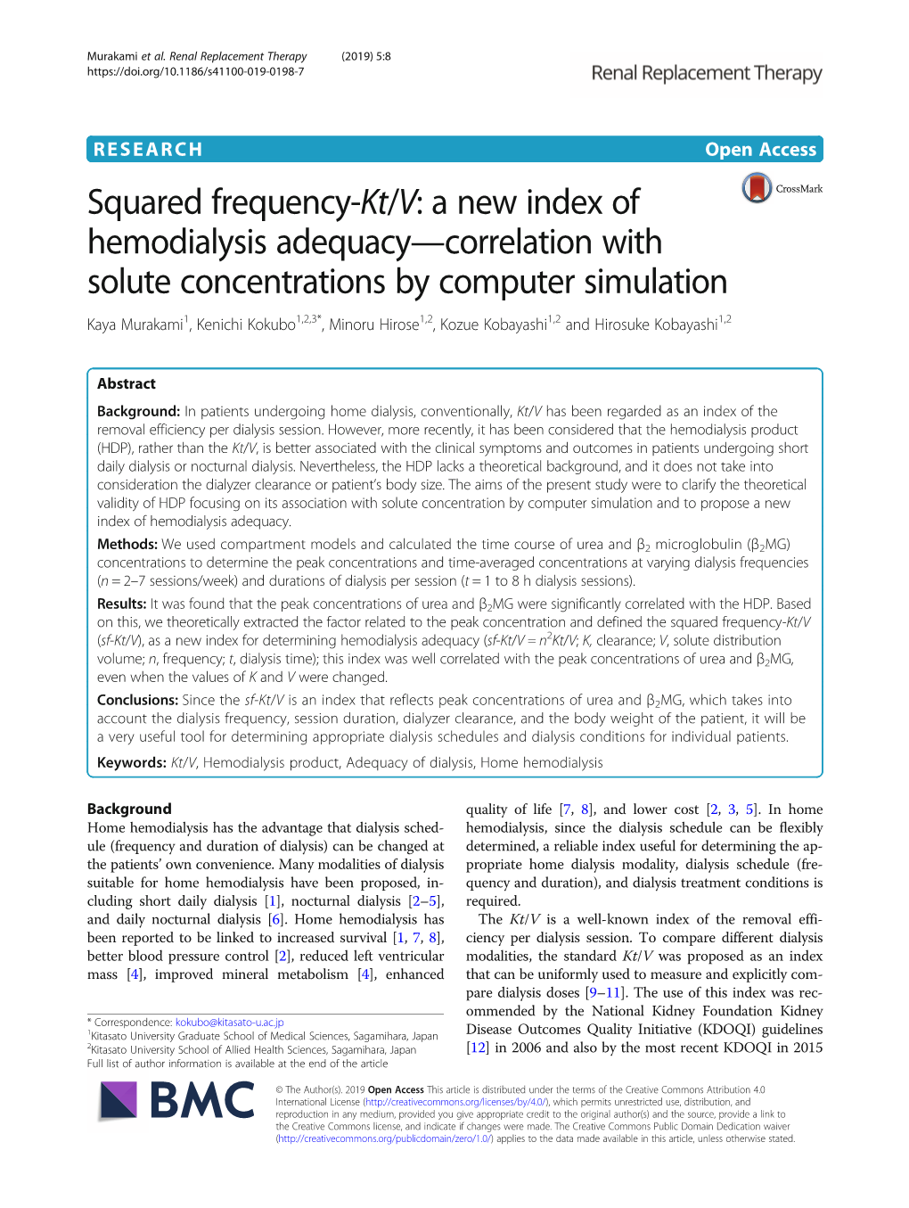 Squared Frequency-Kt/V