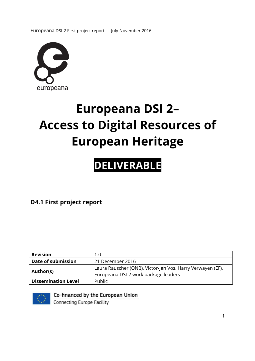 Europeana DSI 2– Access to Digital Resources of European Heritage