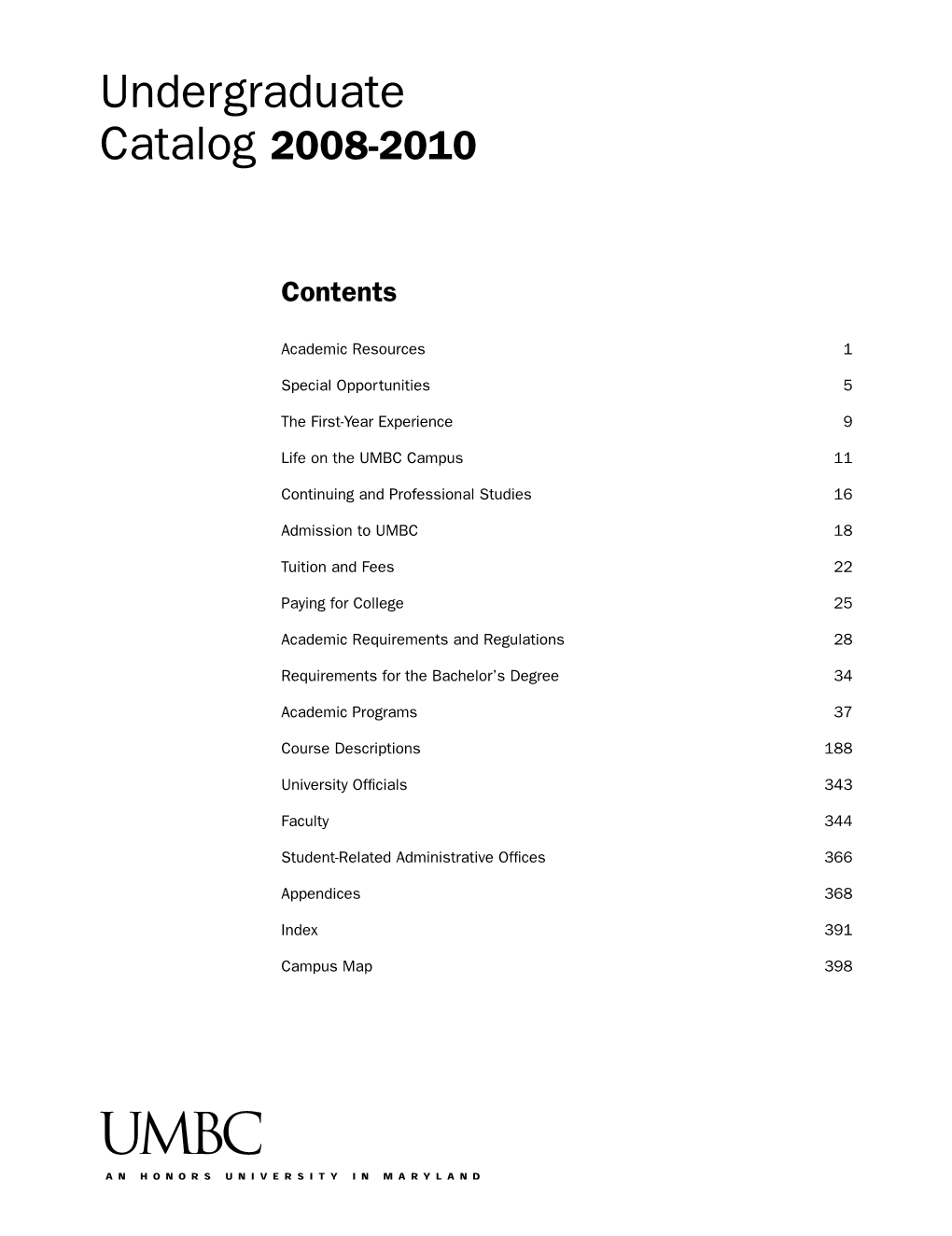Undergraduate Catalog 2008-2010