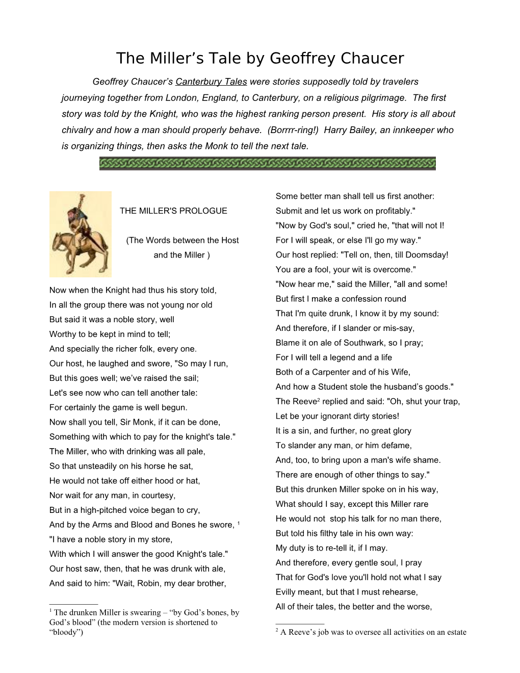 The Miller S Tale by Geoffrey Chaucer