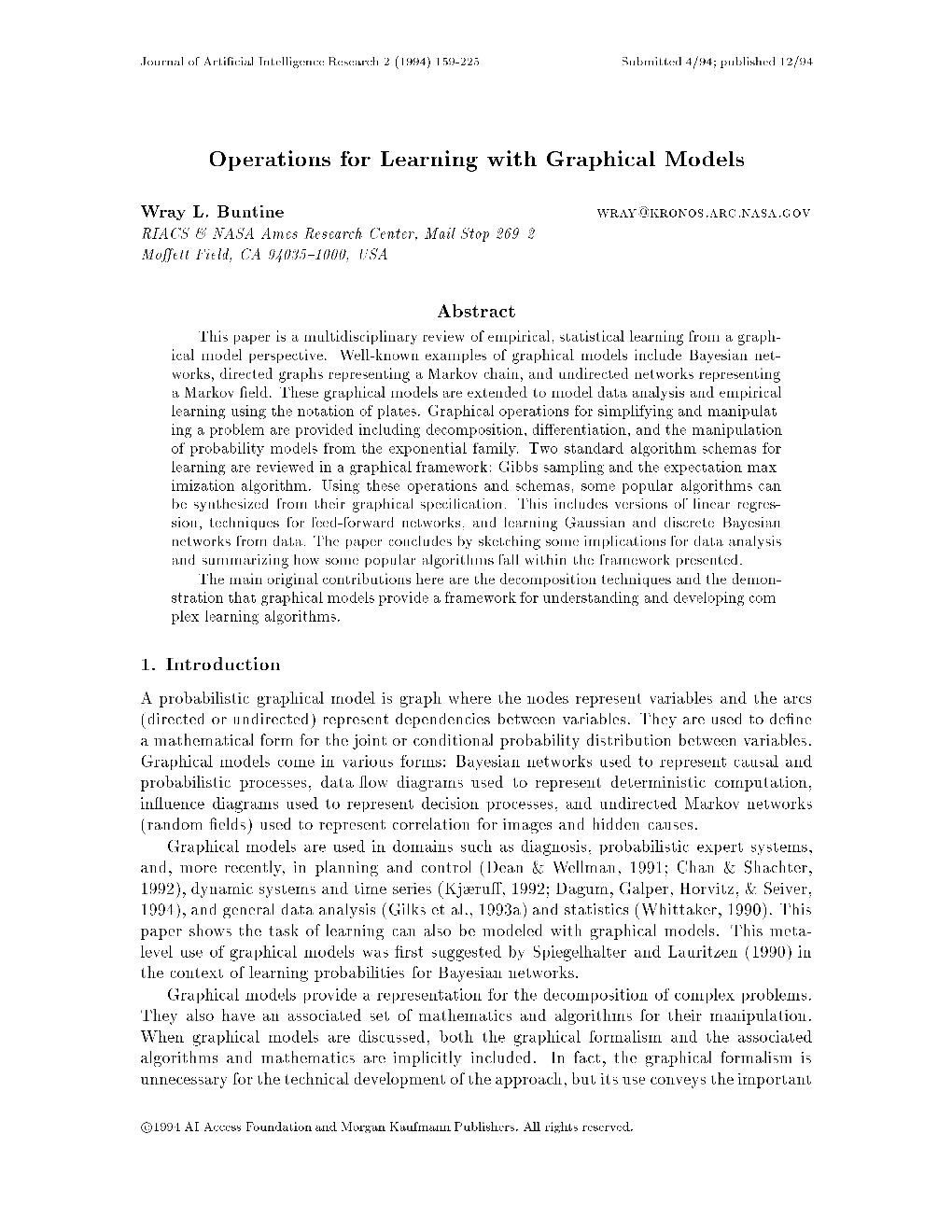 Operations for Learning with Graphical Models