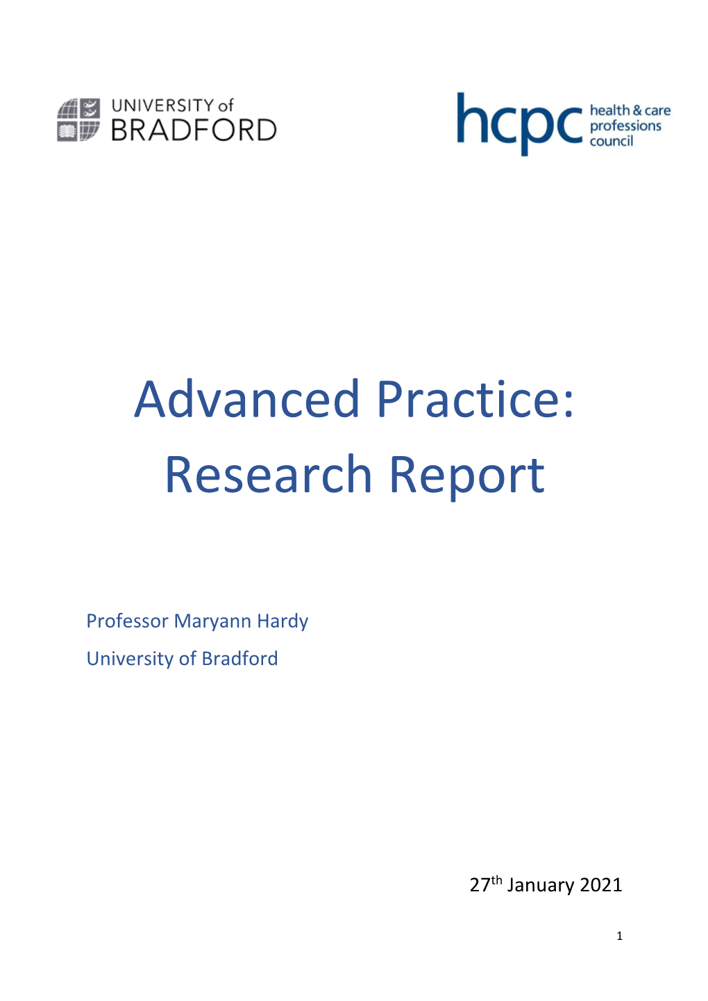 Advanced Practice: Research Report