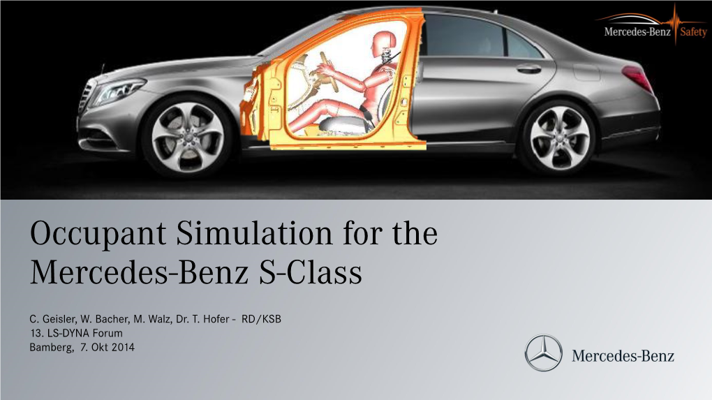 Occupant Simulation for the New S-Class