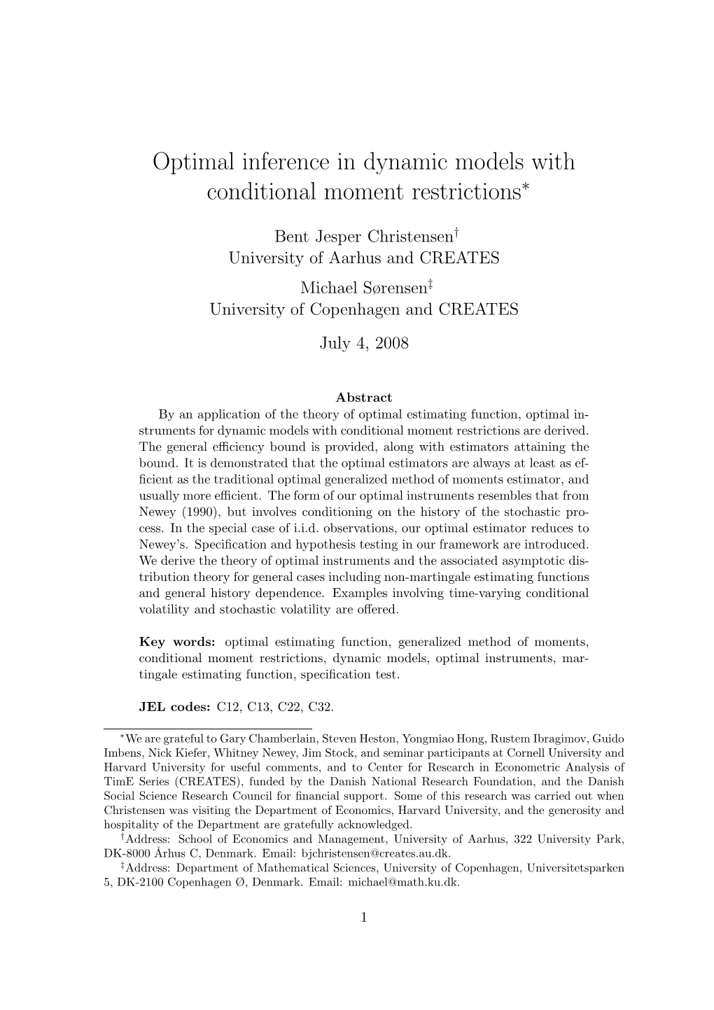 Optimal Inference in Dynamic Models with Conditional Moment Restrictions∗