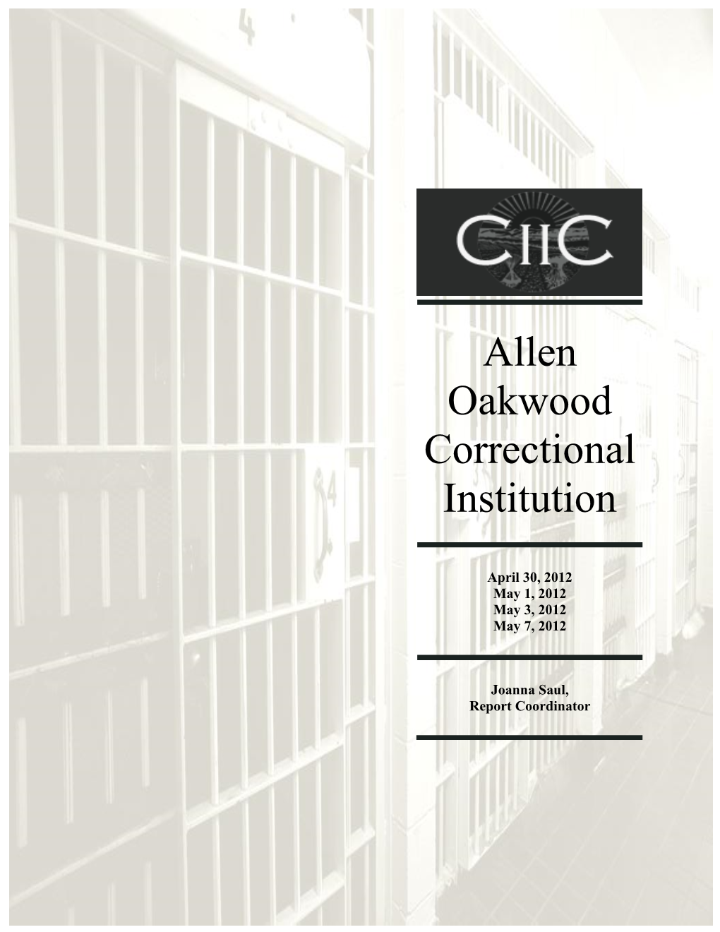 Allen Oakwood Correctional Institution 2012 Inspection Report