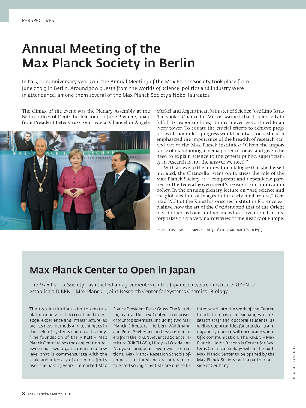 Annual Meeting of the Max Planck Society in Berlin