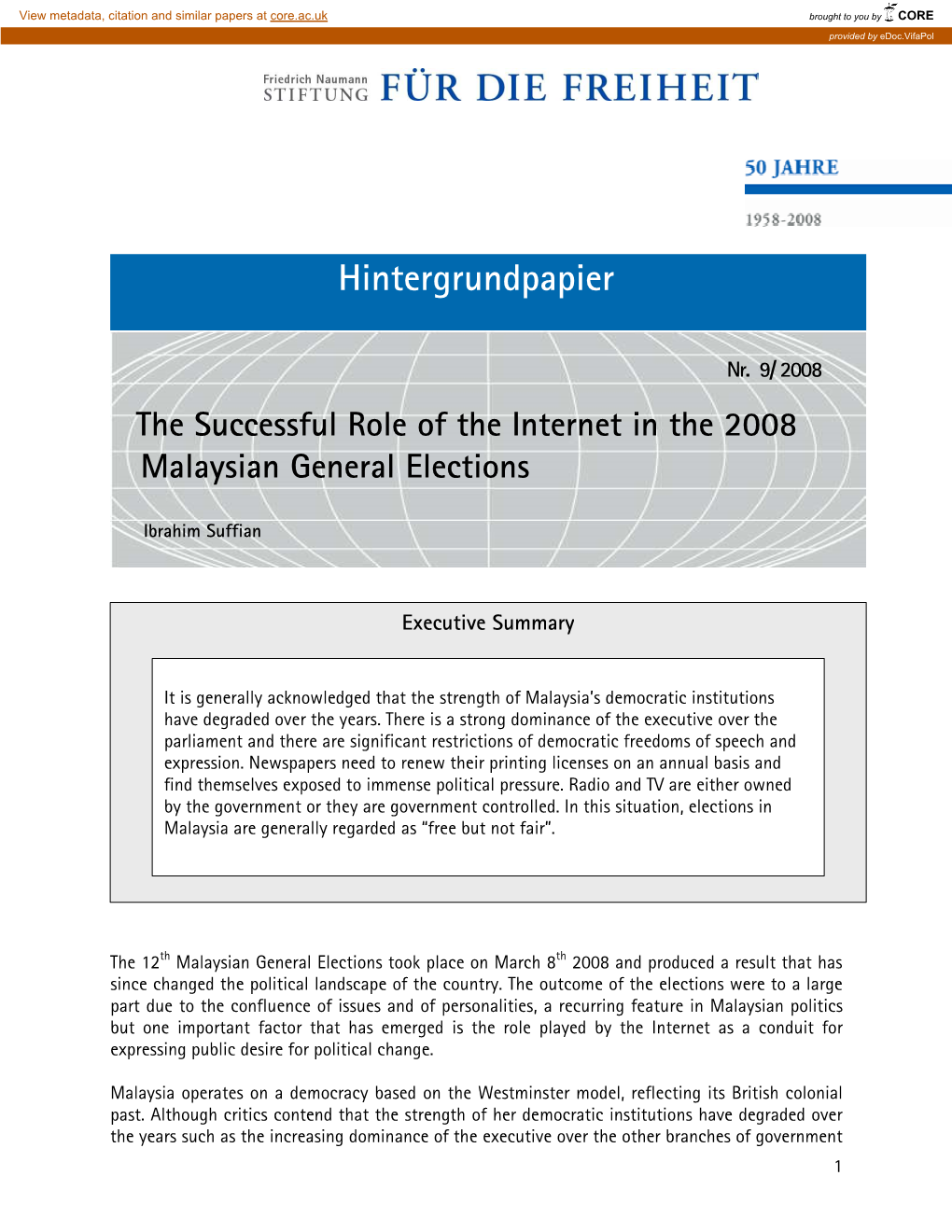 Nr.9 Malaysia the Successful Role of the Internet