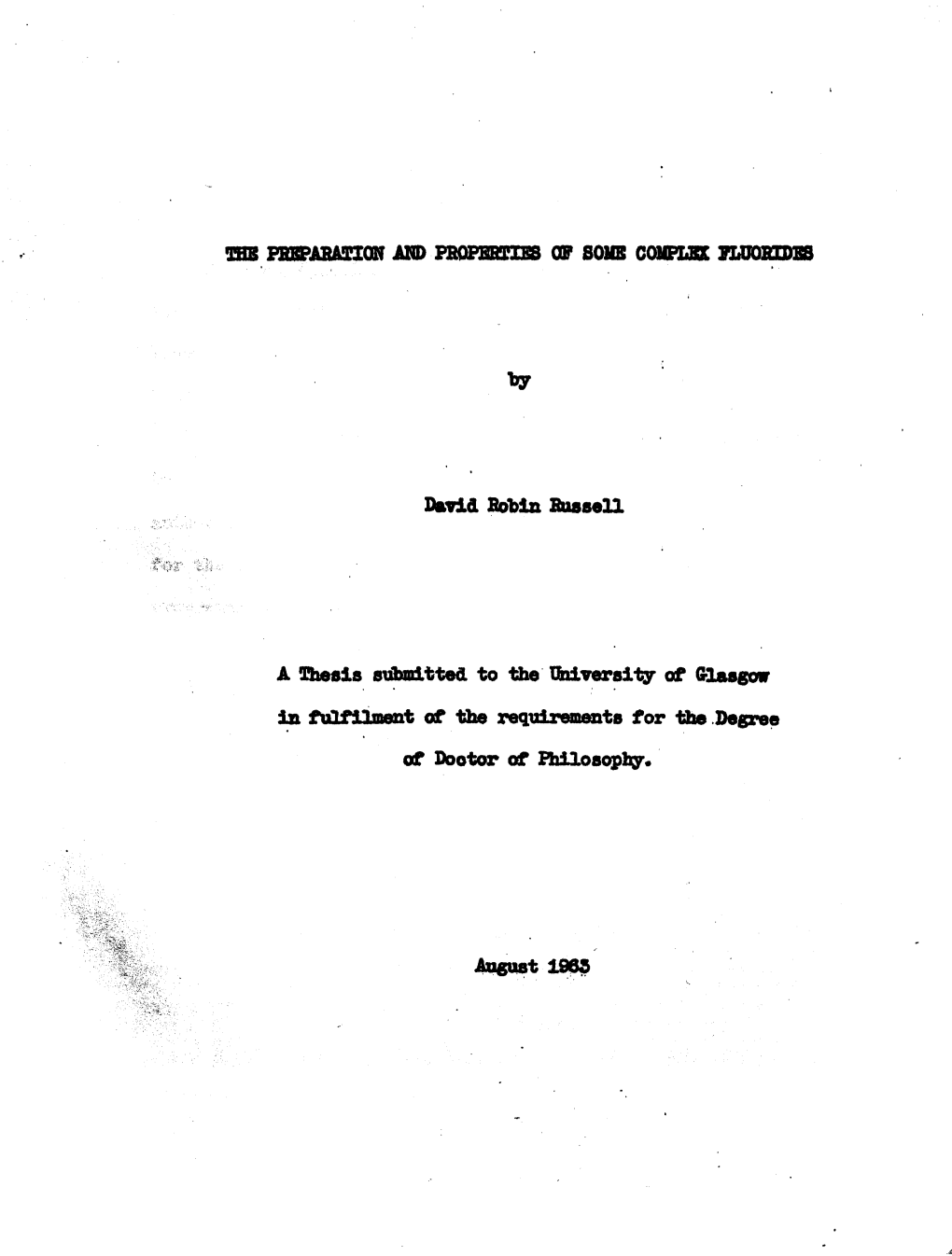 The Fbbpahaiion and Properties of Sous Complex Fluorides