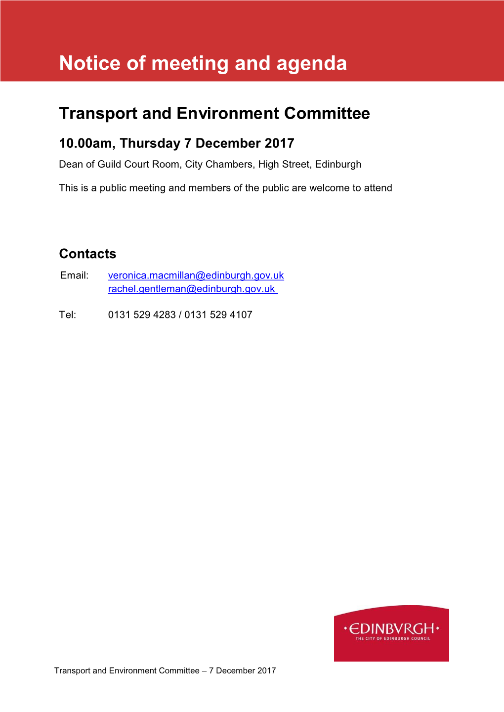 Transport and Environment Committee