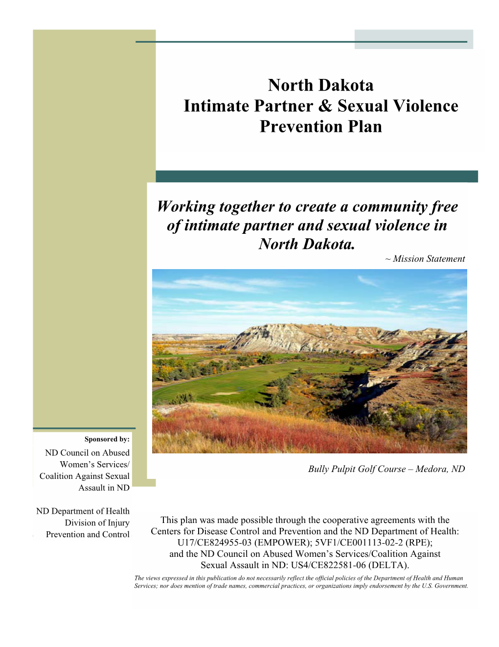 North Dakota Intimate Partner & Sexual Violence Prevention Plan