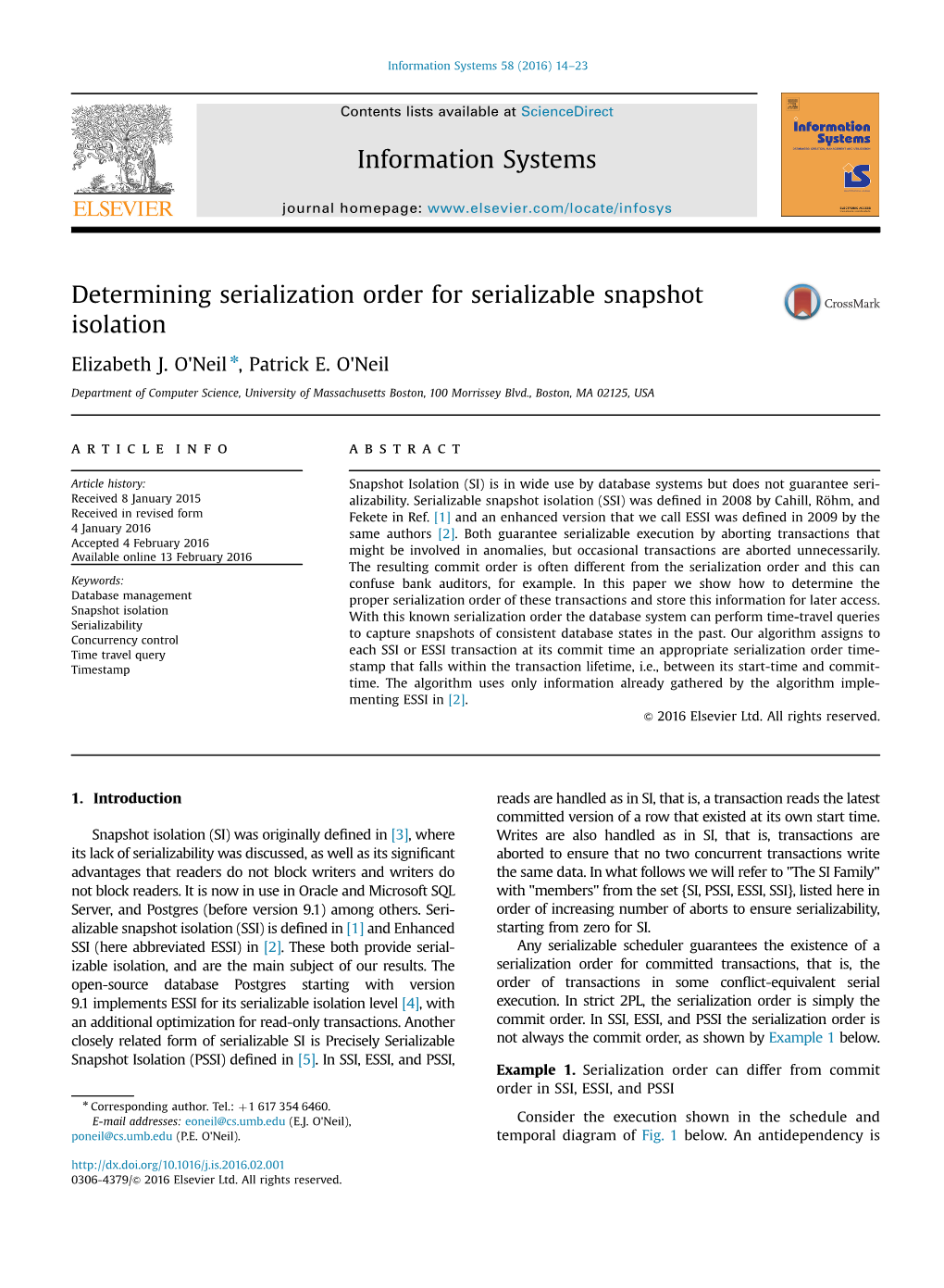 Determining Serialization Order for Serializable Snapshot Isolation