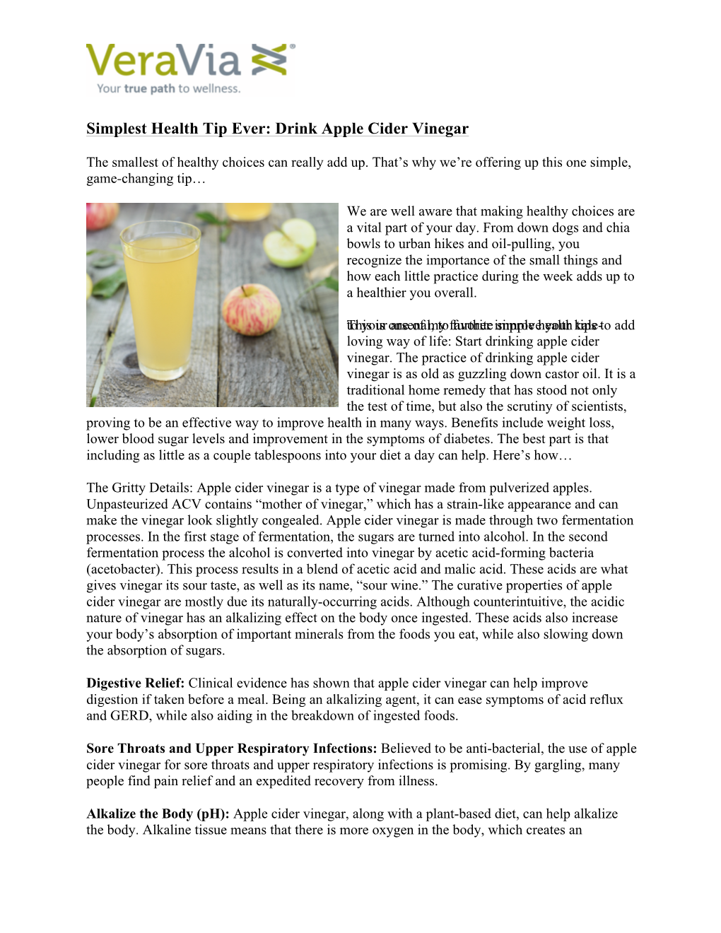 Drink Apple Cider Vinegar