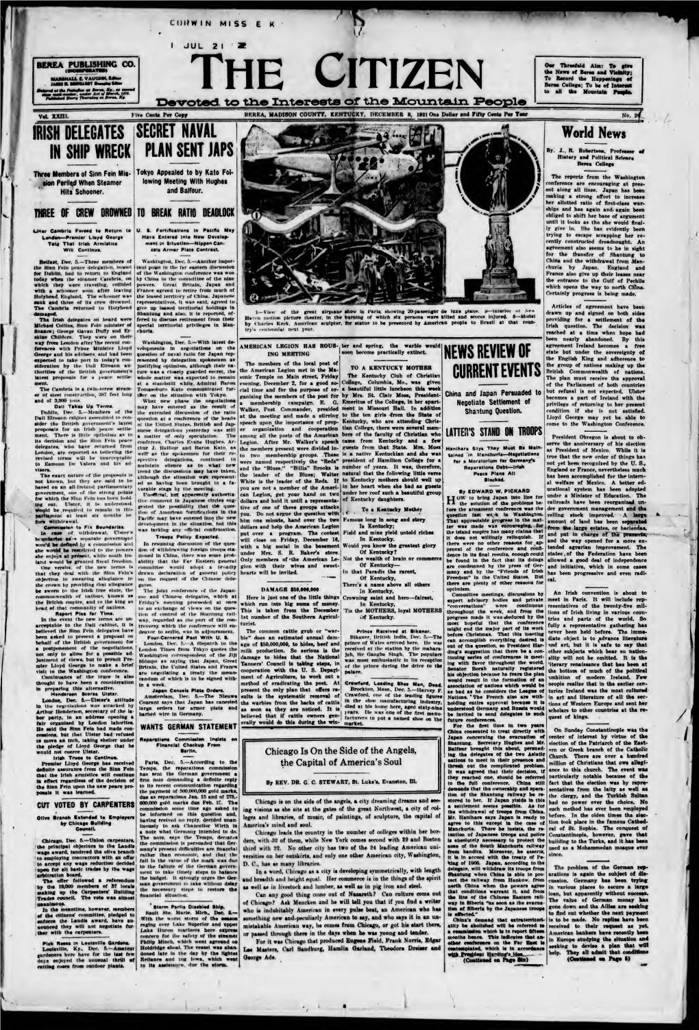 Citizen (Berea, Ky.): 1921-12-08