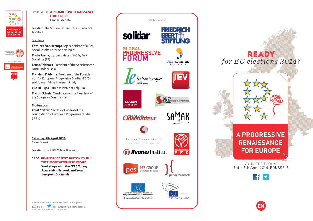 18:00 -20:00 a PROGRESSIVE RENAISSANCE for EUROPE Leaders Debate with the Support Of