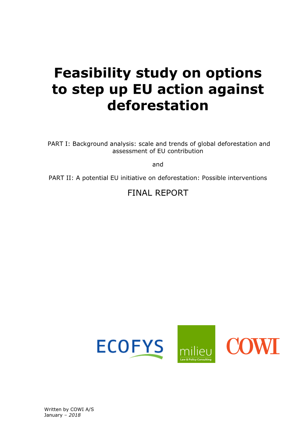 Feasibility Study on Options to Step up EU Action Against Deforestation