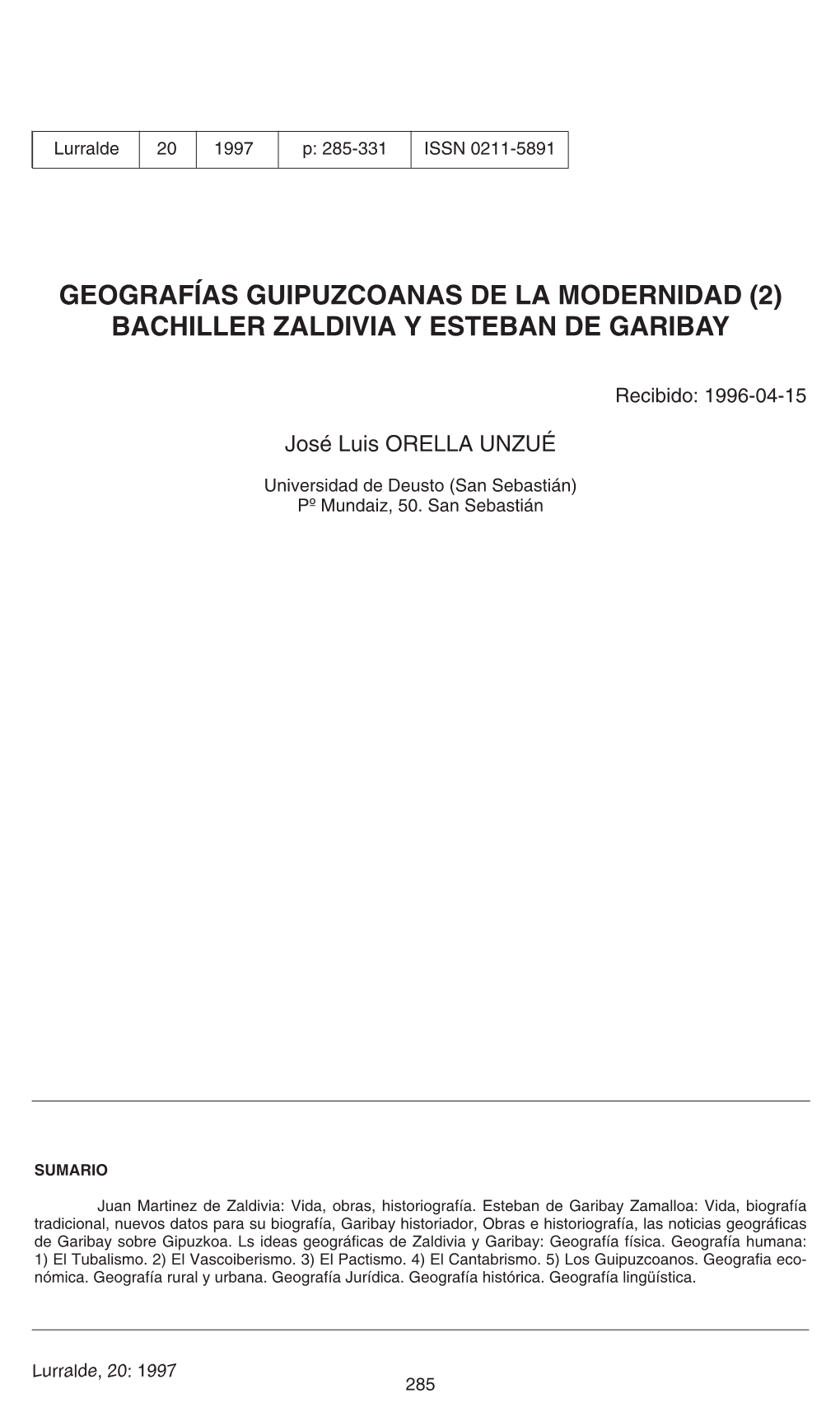 Bachiller Zaldivia Y Esteban De Garibay