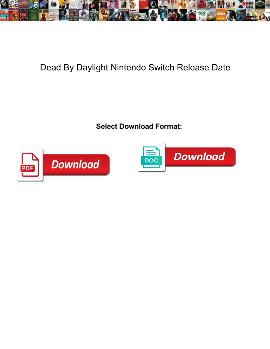 Dead by Daylight Nintendo Switch Release Date