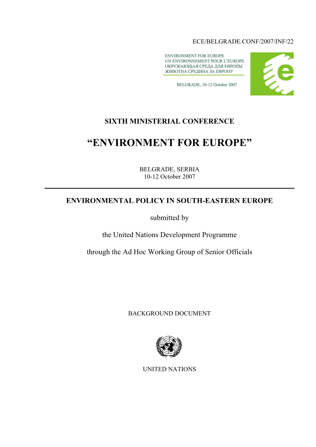Environmental Policy in South-Eastern Europe