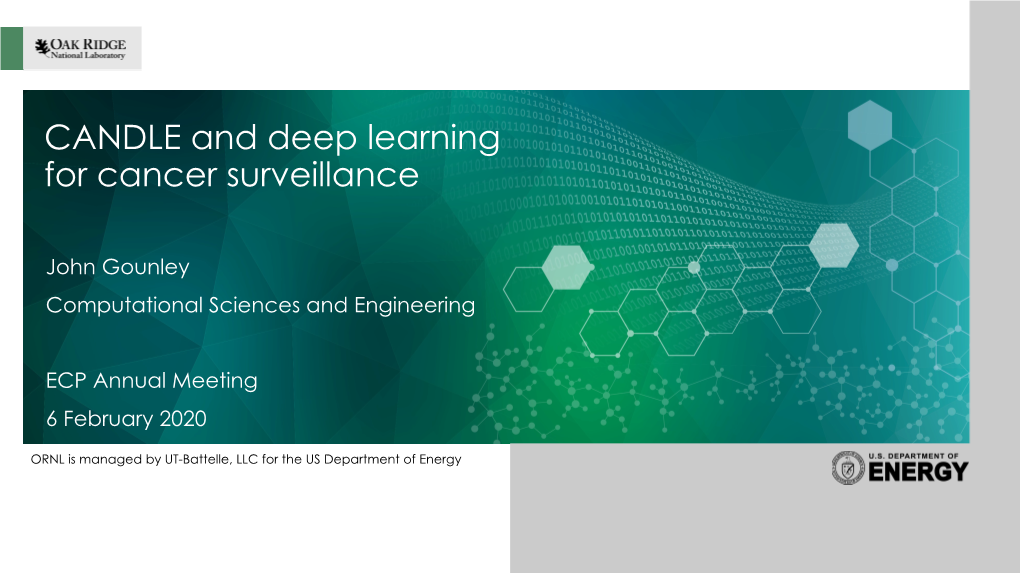 CANDLE and Deep Learning for Cancer Surveillance