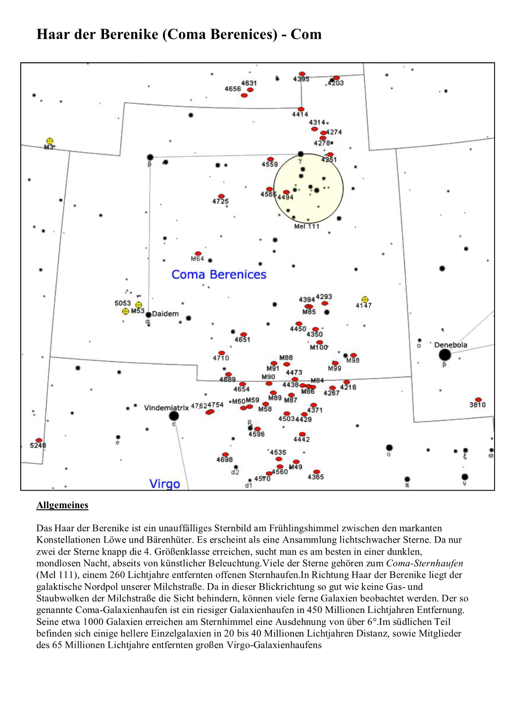 Haar Der Berenike (Coma Berenices) - Com