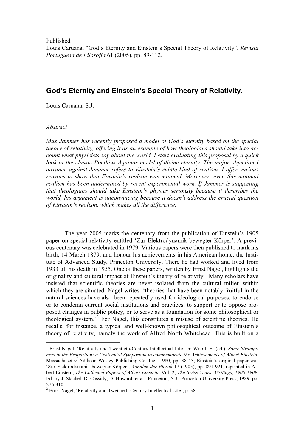 God's Eternity and Einstein's Special Theory of Relativity