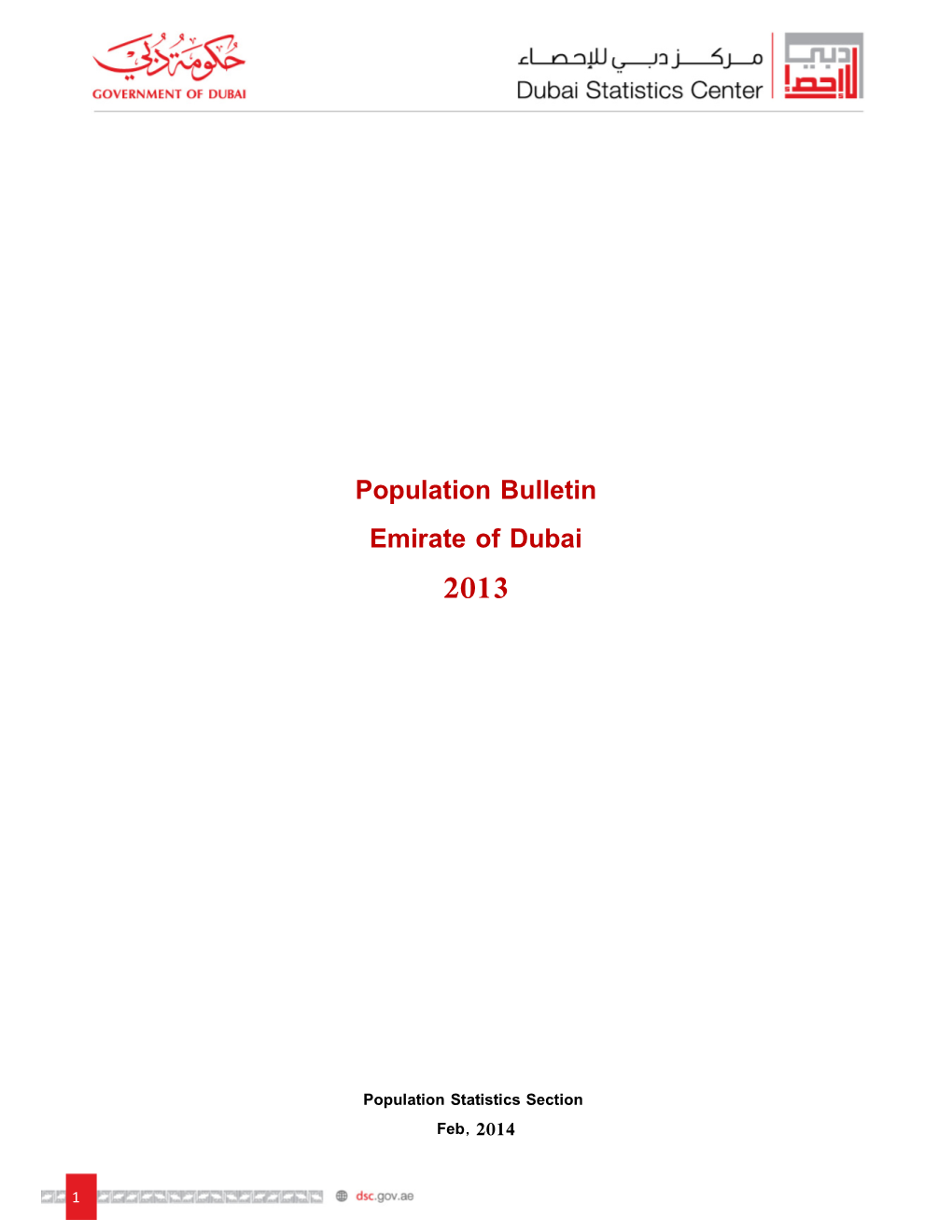 Population Bulletin Emirate of Dubai 2013