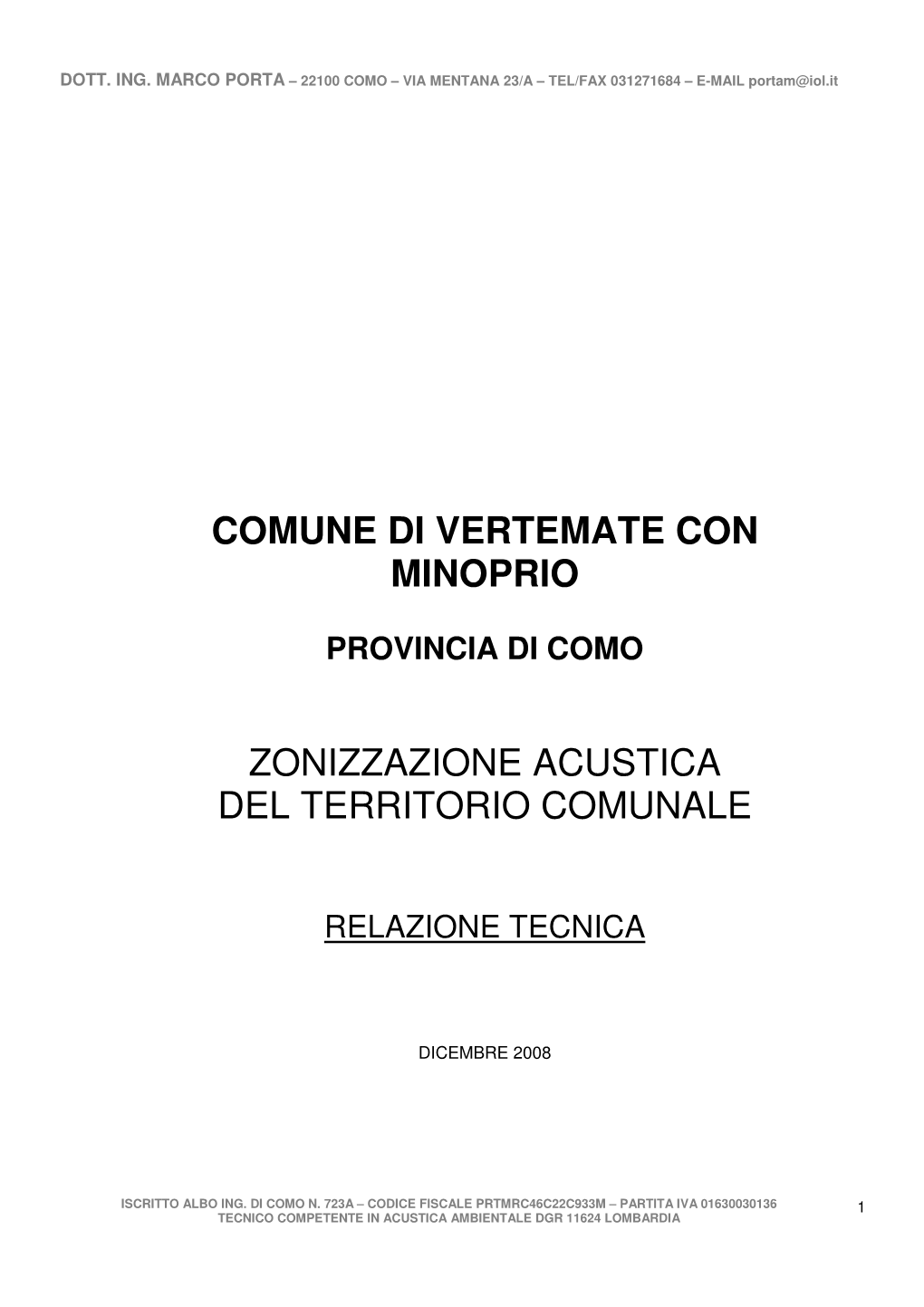 Comune Di Vertemate Con Minoprio Zonizzazione Acustica Del Territorio Comunale