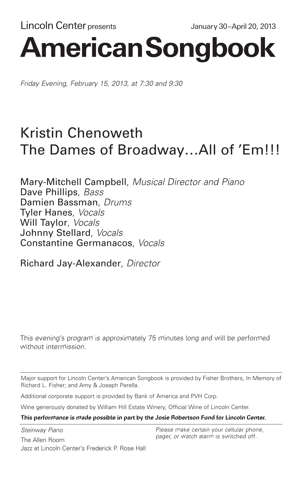 Kristin Chenoweth the Dames of Broadway…All of 'Em!!!