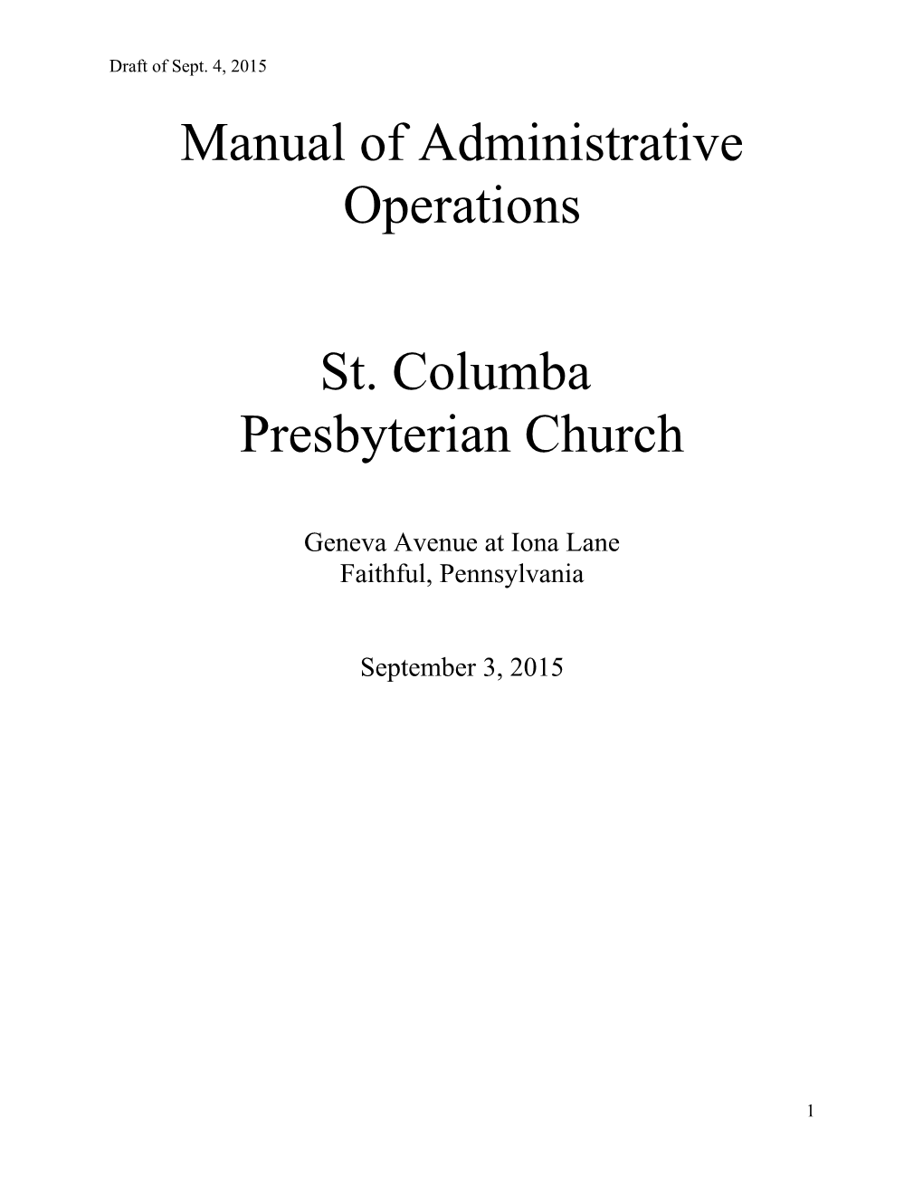 Manual of Administrative Operations