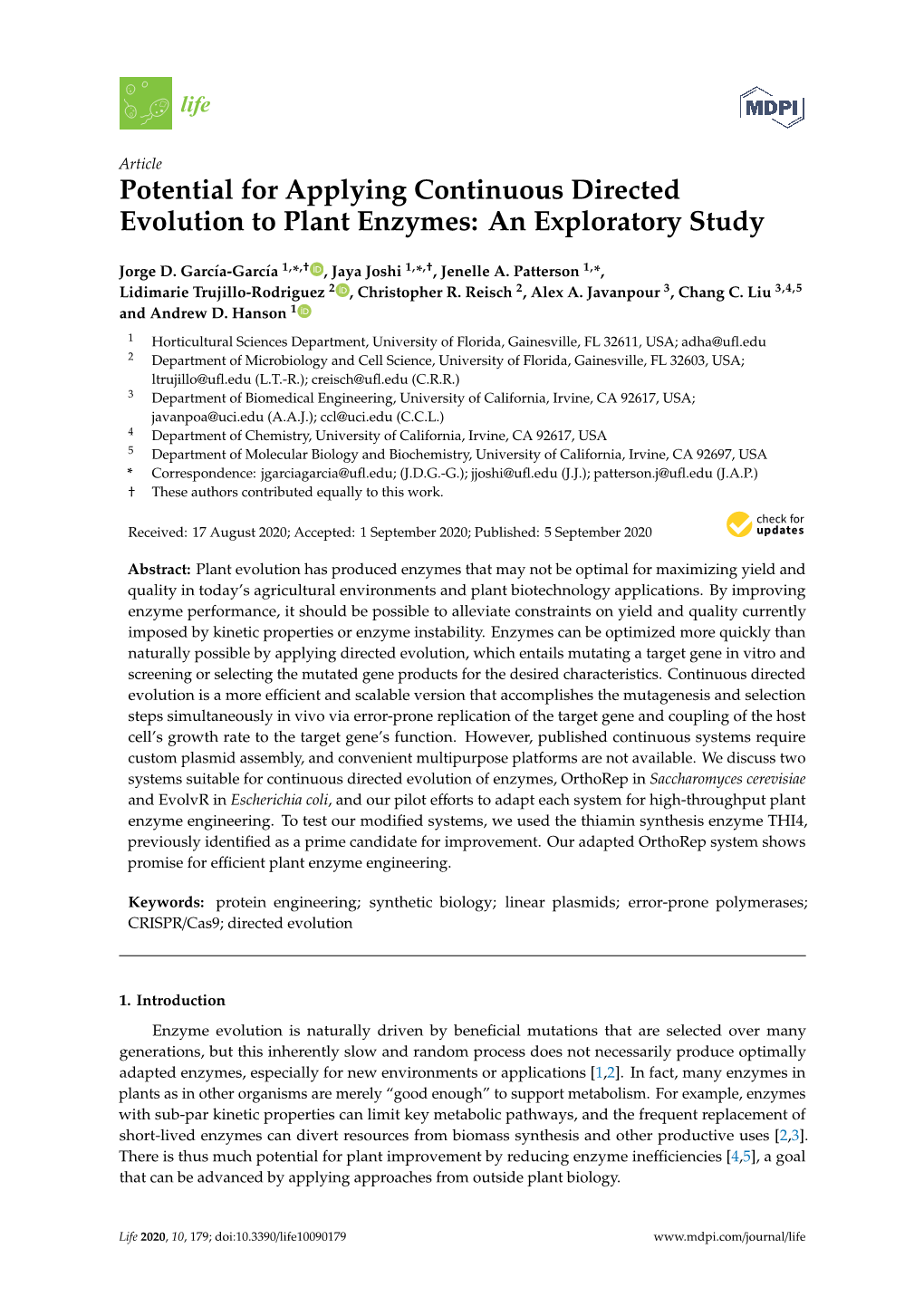 Potential for Applying Continuous Directed Evolution to Plant Enzymes: an Exploratory Study