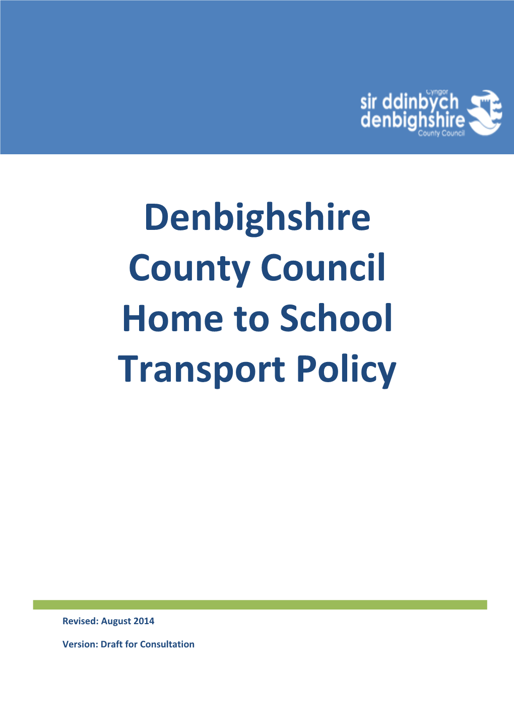 Denbighshire County Council Home to School Transport Policy