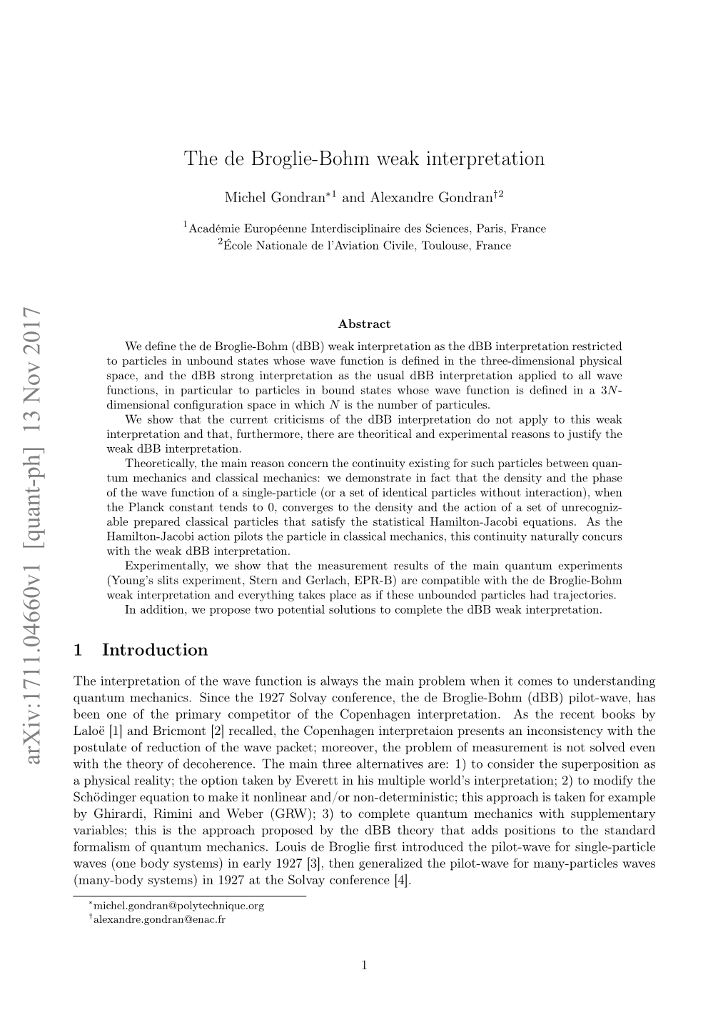 The De Broglie-Bohm Weak Interpretation