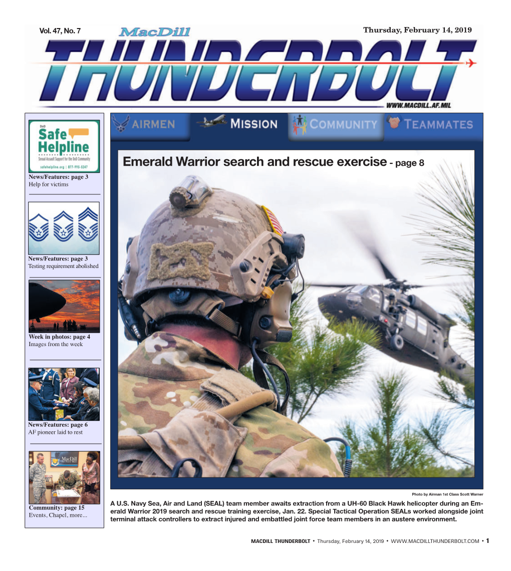 Emerald Warrior Search and Rescue Exercise - Page 8 News/Features: Page 3 Help for Victims