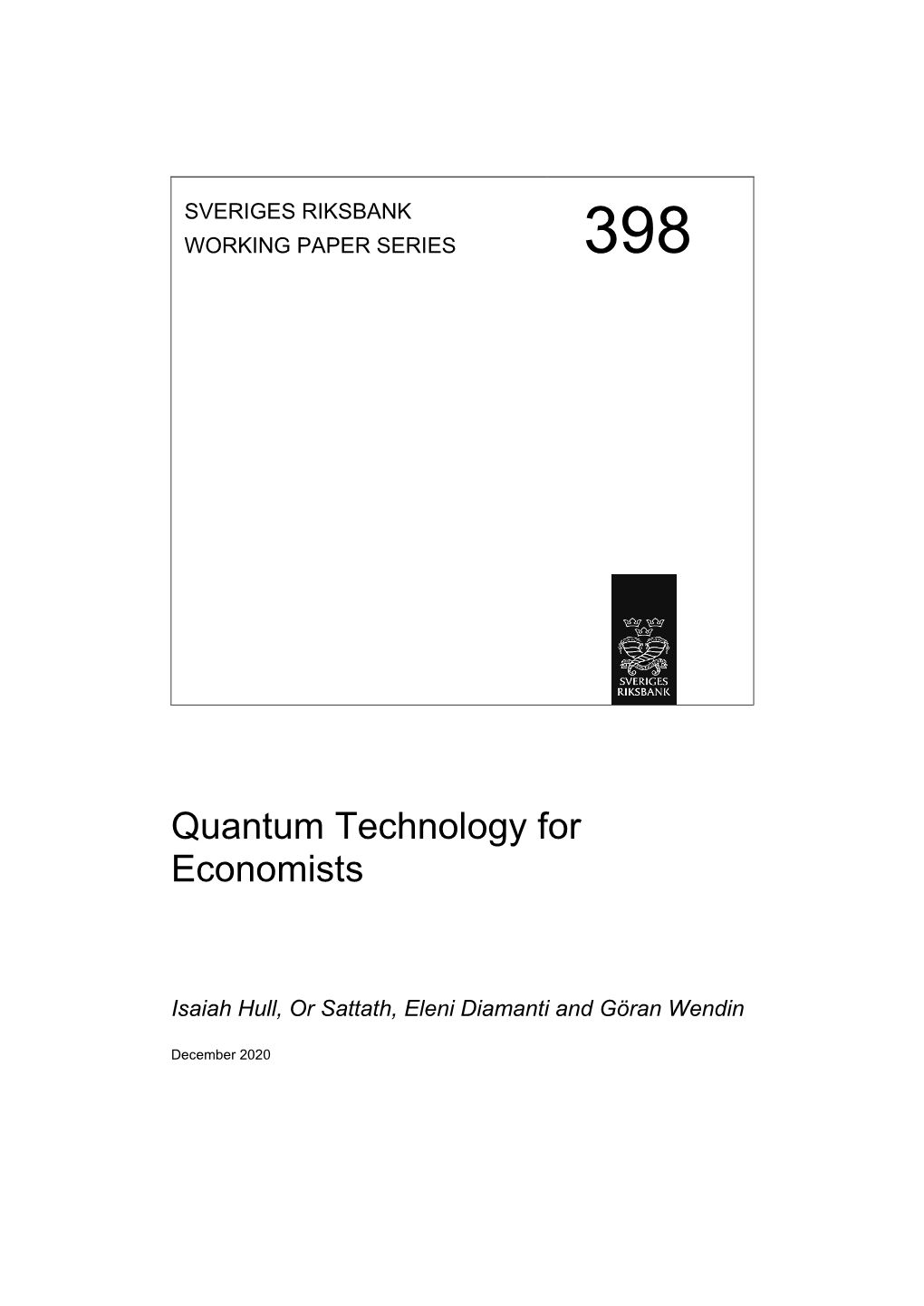 Quantum Technology for Economists