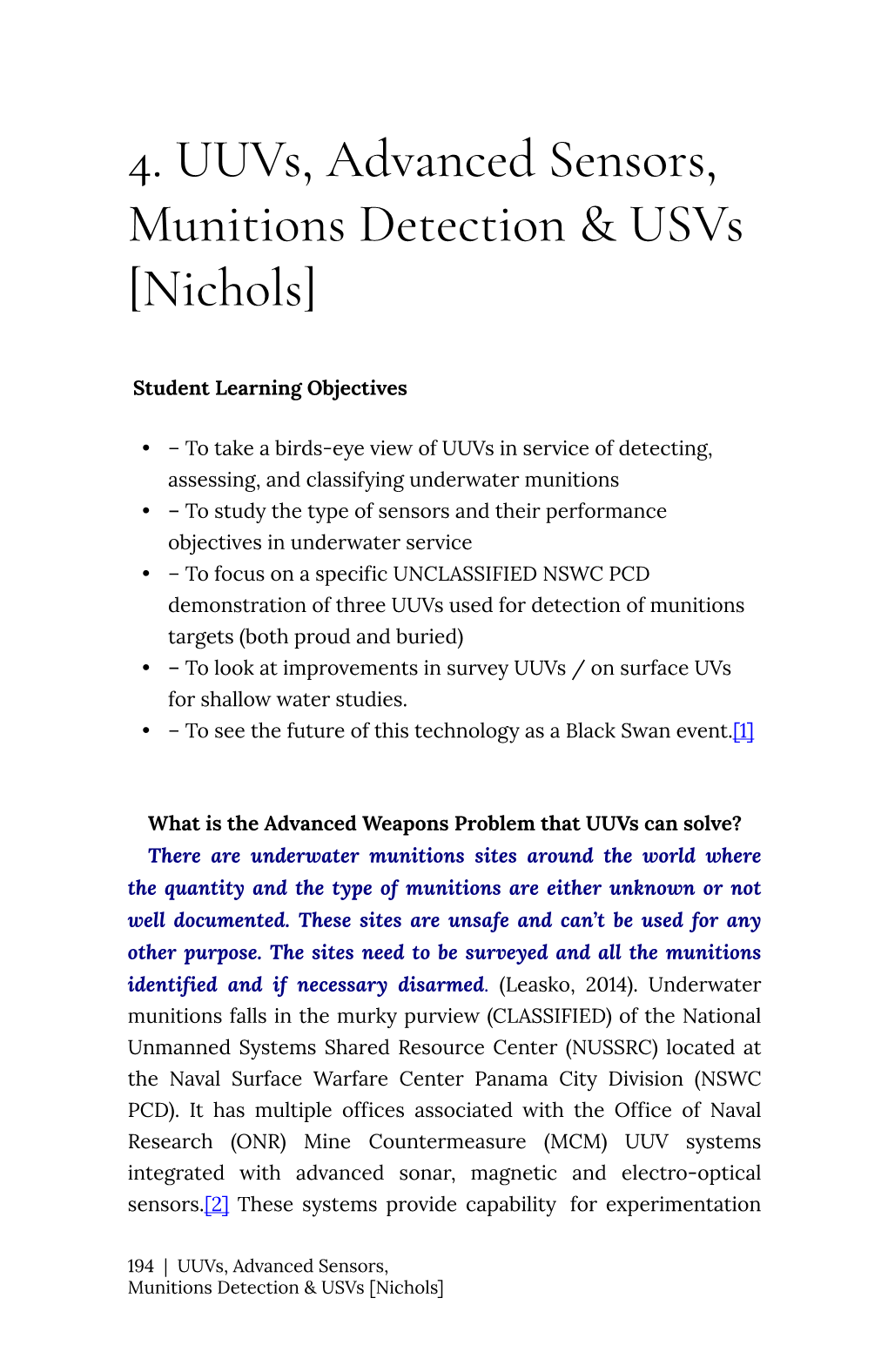 4. Uuvs, Advanced Sensors, Munitions Detection & Usvs [Nichols]