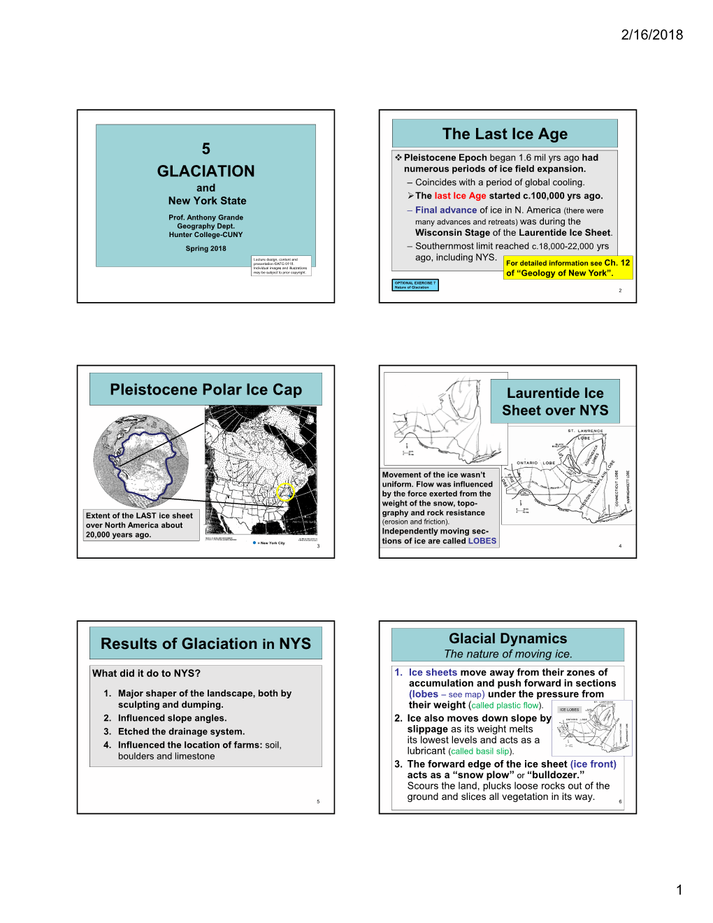 Glaciation and New York State