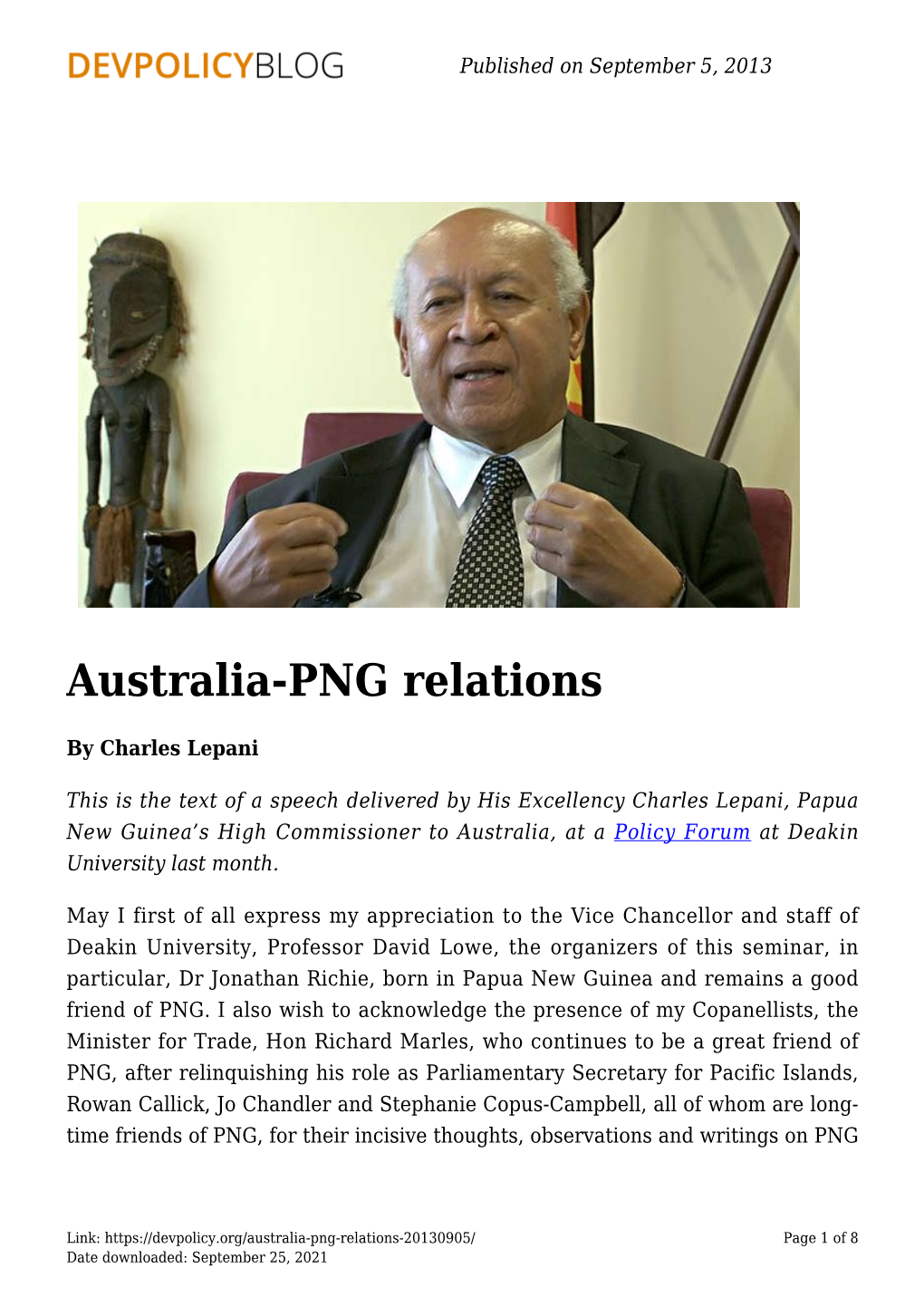 Australia-PNG Relations