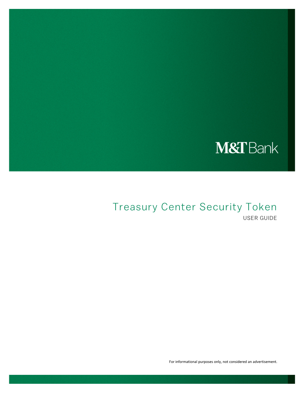 Treasury Center Security Token USER GUIDE