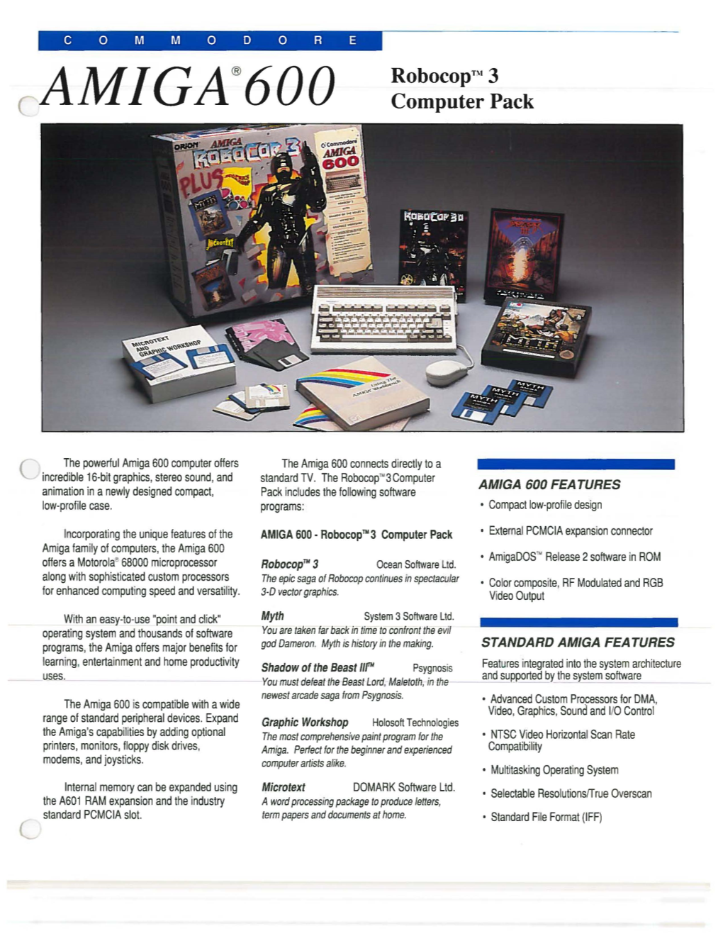 AMIGA®600 Computer Pack