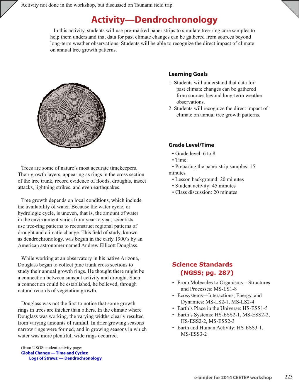 Activity—Dendrochronology