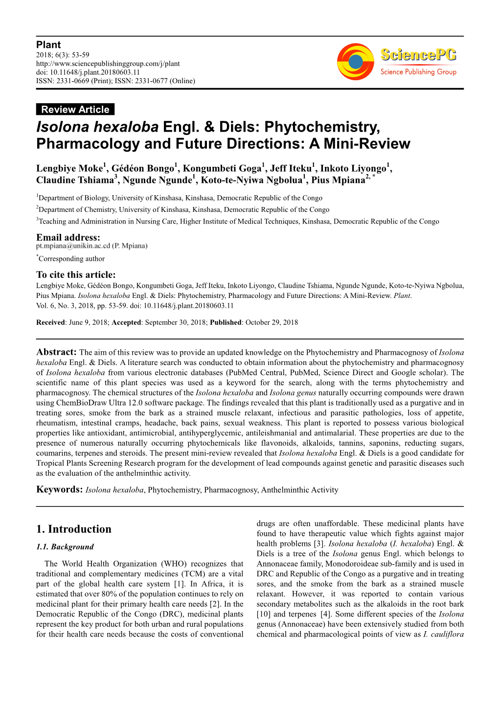 Isolona Hexaloba Engl. & Diels