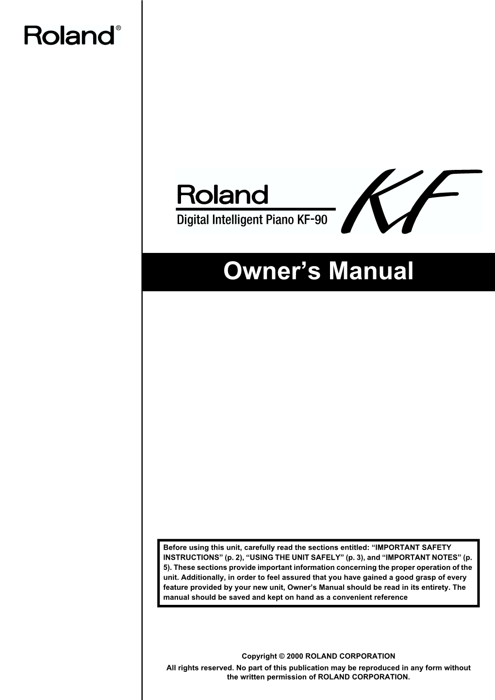 KF-90 Owner's Manual