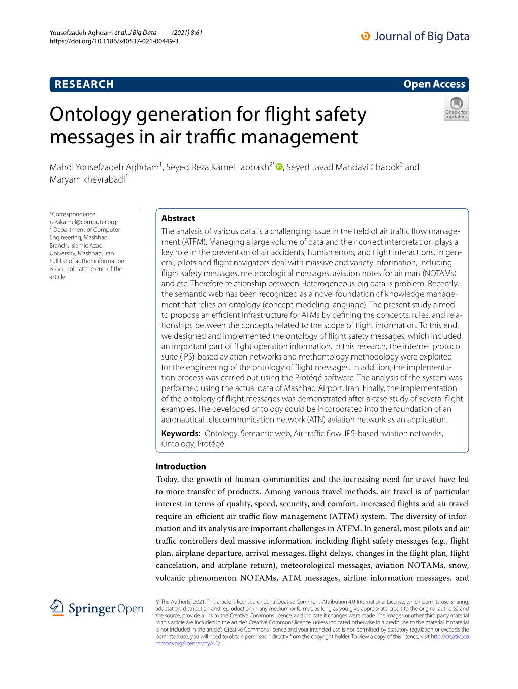 Ontology Generation for Flight Safety Messages in Air Traffic Management