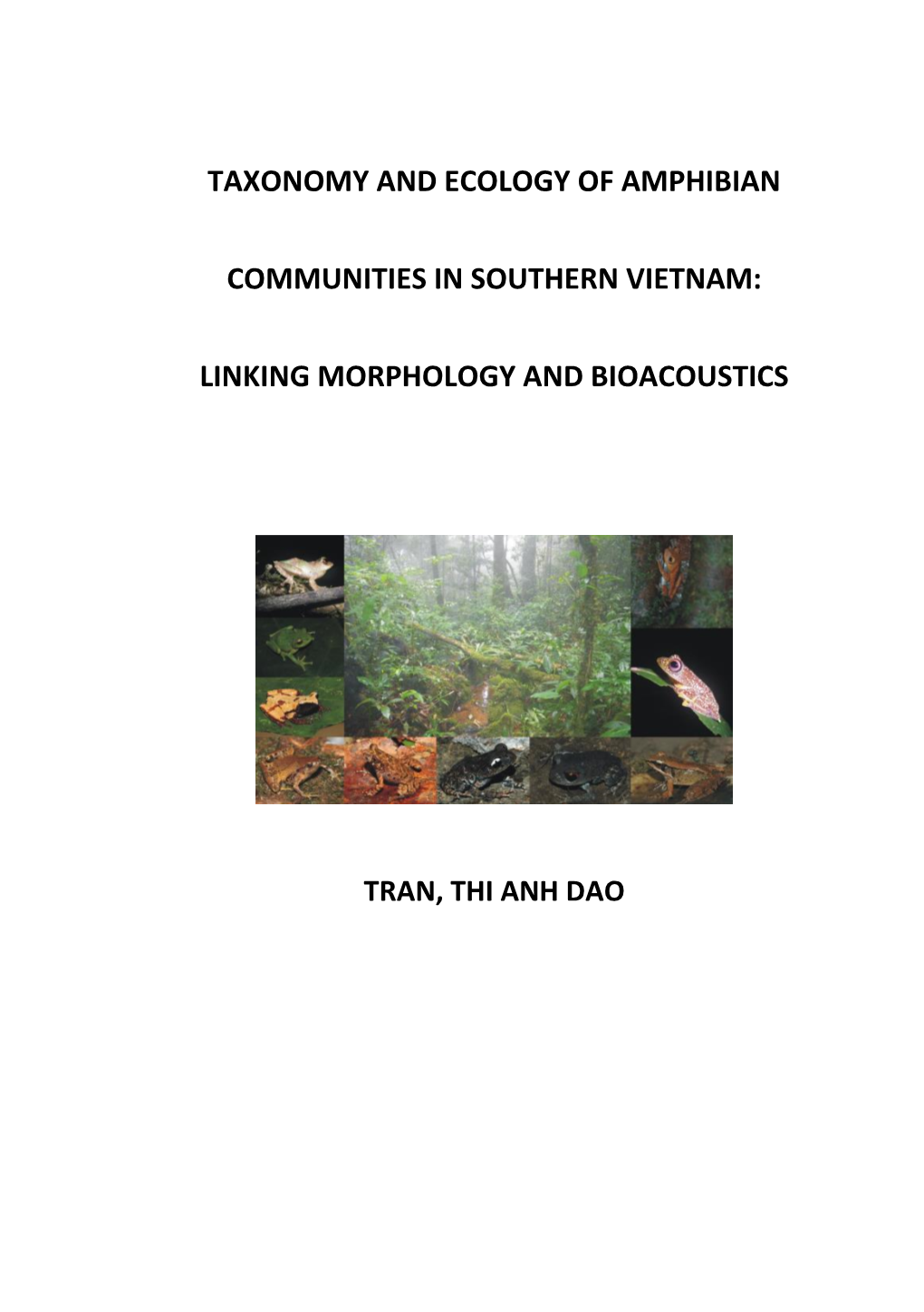 Taxonomy and Ecology of Amphibian